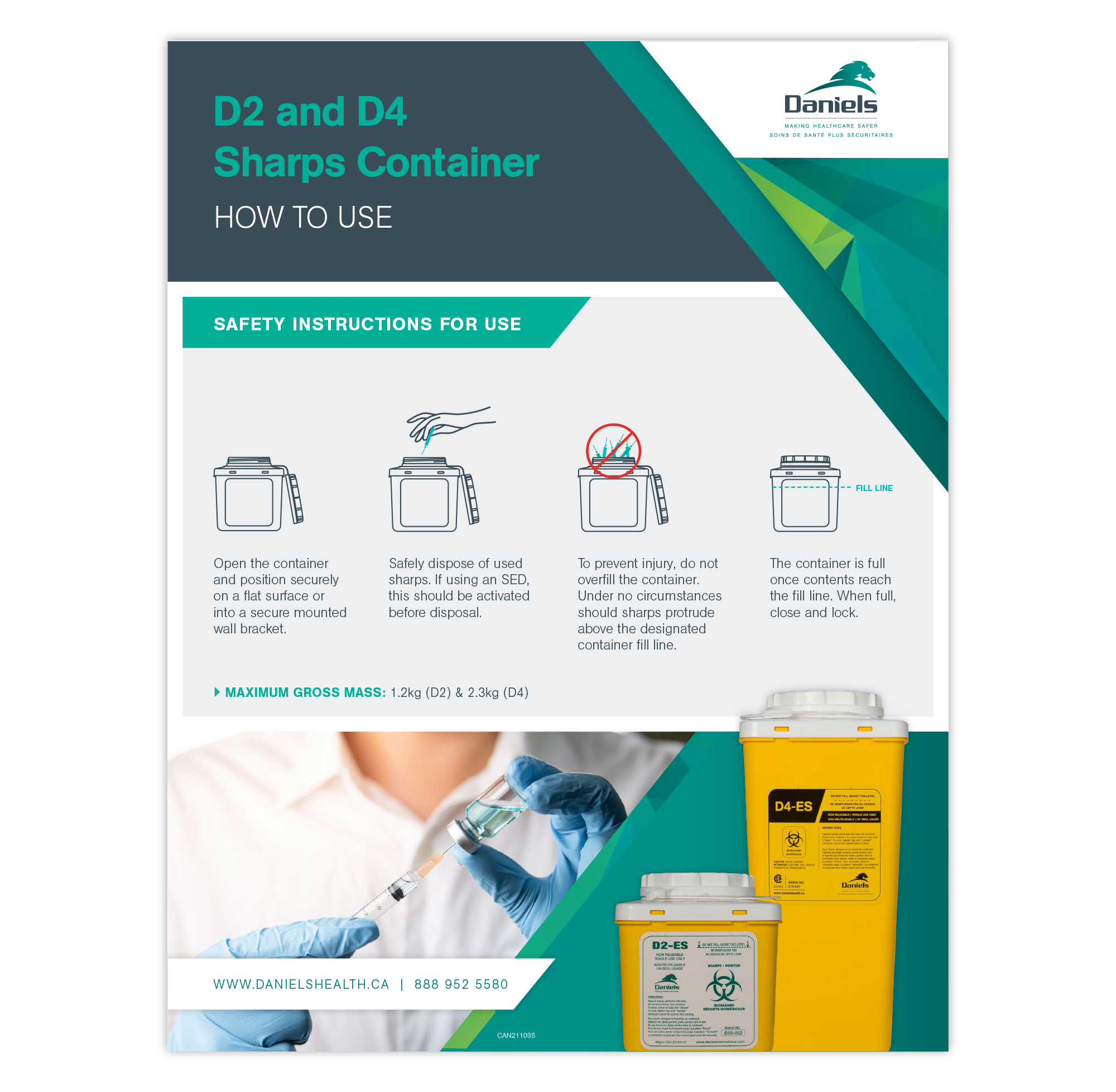 Container Type D2 D2 and D4 Sharps Container Safe Use SOP | Daniels Health