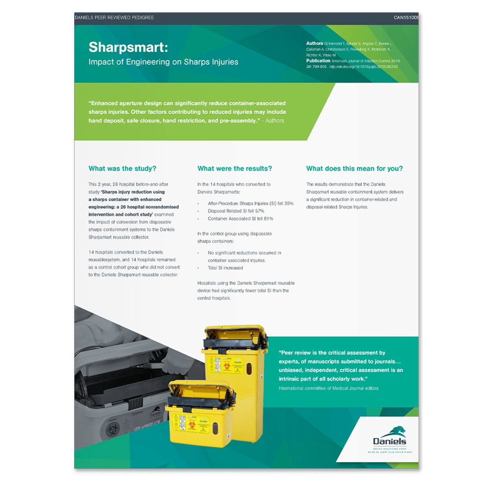 PR Study: Impact of Engineering on Sharps Injuries | Daniels Health